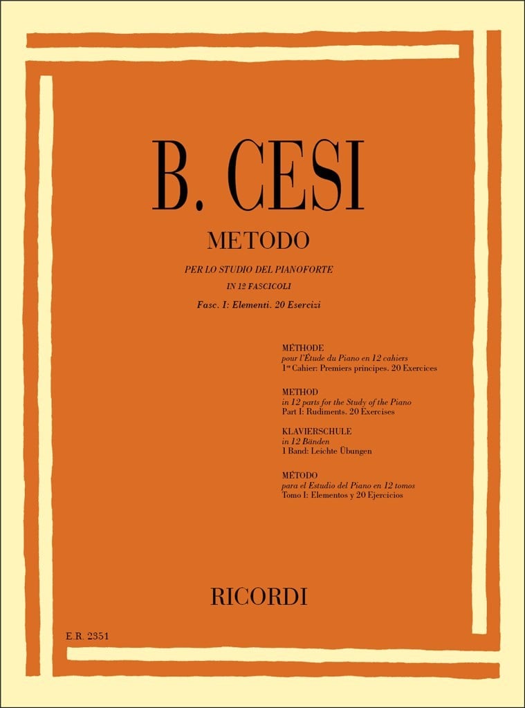 Metodo Per Lo Studio Del Pianoforte - Fasc. I